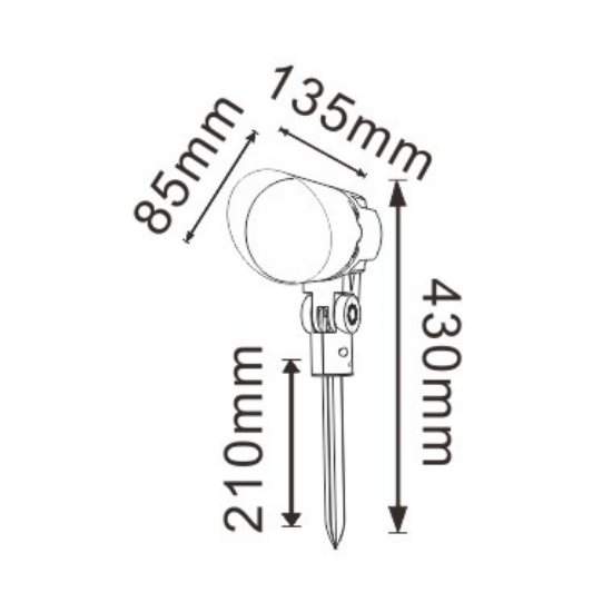 3W地插投光燈戴帽